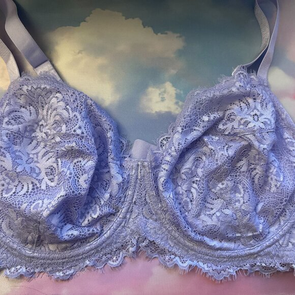 HSIA Bra 38DD Purple Lace Sheer Back Closure Underwire - Picture 3 of 14